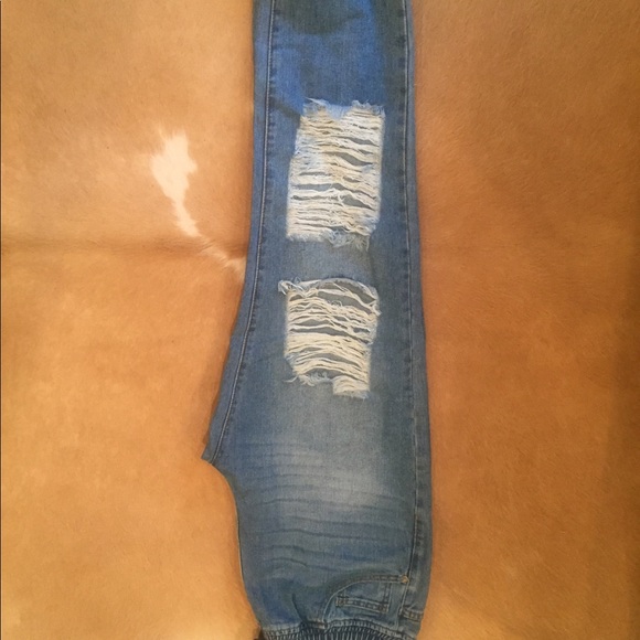 Distressed Jean Joggers - Picture 3 of 4